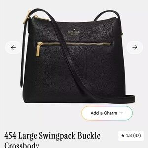 kate spade Black Pebbled Leather Crossbody with Gold Hardware